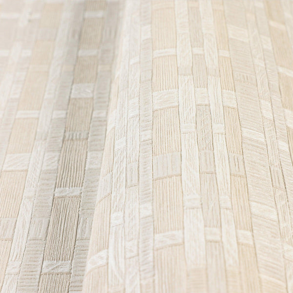 Luxury Cream Striped Stripe 3D Embossed Wallpaper, Boho Non-Woven Wall Covering, 41.7"W x 614"H, Washable Removable for Livin
