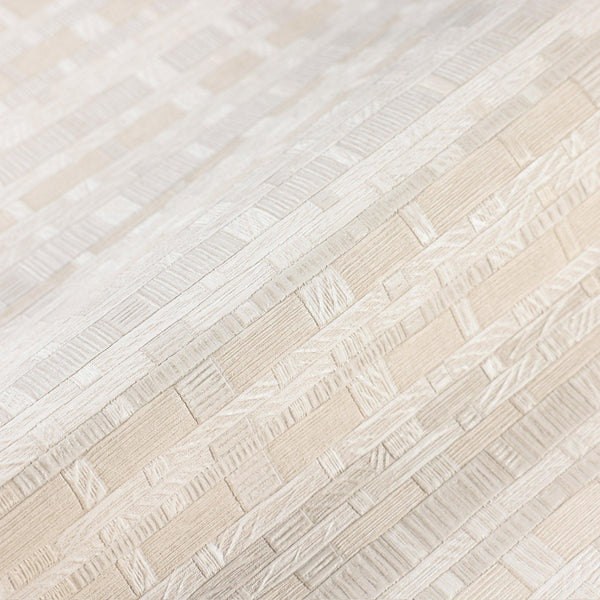 Luxury Cream Striped Stripe 3D Embossed Wallpaper, Boho Non-Woven Wall Covering, 41.7"W x 614"H, Washable Removable for Livin