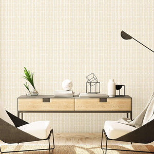 Luxury Cream Striped Stripe 3D Embossed Wallpaper, Boho Non-Woven Wall Covering, 41.7"W x 614"H, Washable Removable for Livin