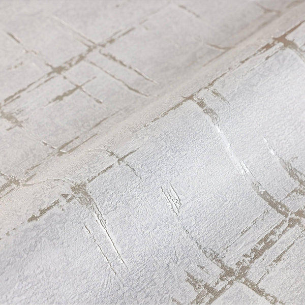 Luxury Gray Abstract Geometric 3D Embossed Wallpaper, Contemporary Non-Woven Wall Covering, 41.7"W x 398"H, Washable Removabl