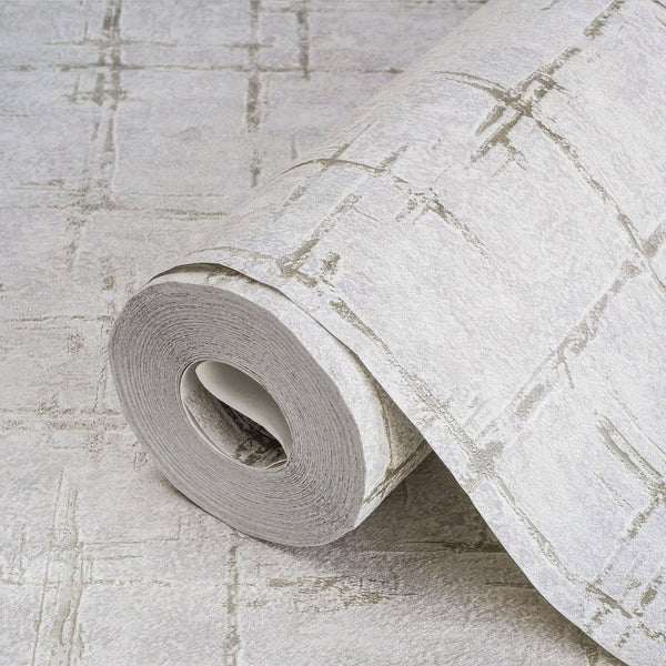 Luxury Gray Abstract Geometric 3D Embossed Wallpaper, Contemporary Non-Woven Wall Covering, 41.7"W x 398"H, Washable Removabl
