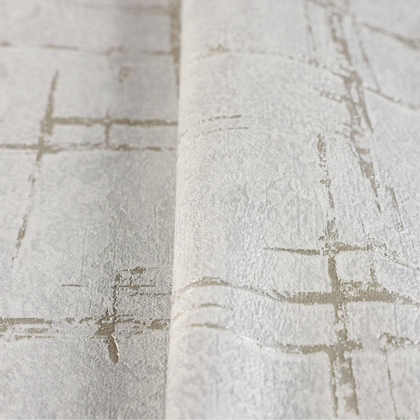 Luxury Gray Abstract Geometric 3D Embossed Wallpaper, Contemporary Non-Woven Wall Covering, 41.7"W x 398"H, Washable Removabl