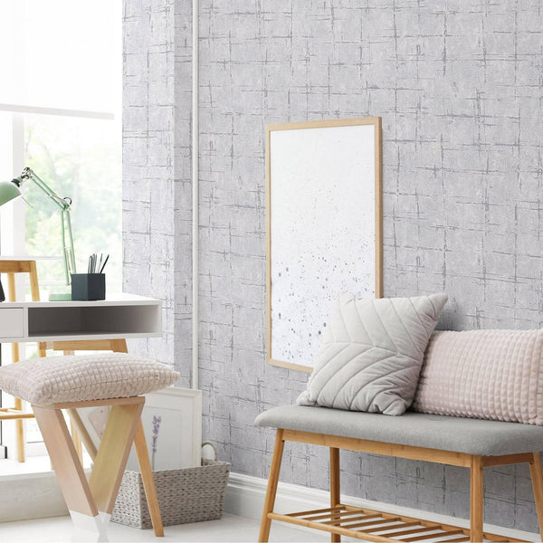 Luxury Gray Abstract Geometric 3D Embossed Wallpaper, Contemporary Non-Woven Wall Covering, 41.7"W x 398"H, Washable Removabl