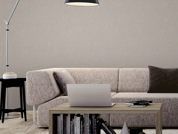 Luxury Gray Fabric Textured Wallpaper, Coastal Non-Woven Wall Covering, 41.7"W x 614"H, Washable Removable for Living Room Be