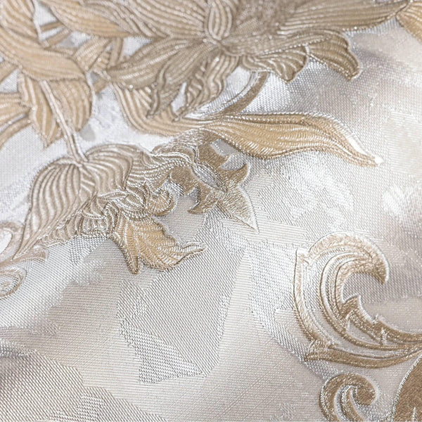 Luxury Gray Floral Damask 3D Embossed Wallpaper, Premium Non-Woven Wall Covering, 41.7"W x 398"H, Washable Removable for Livi
