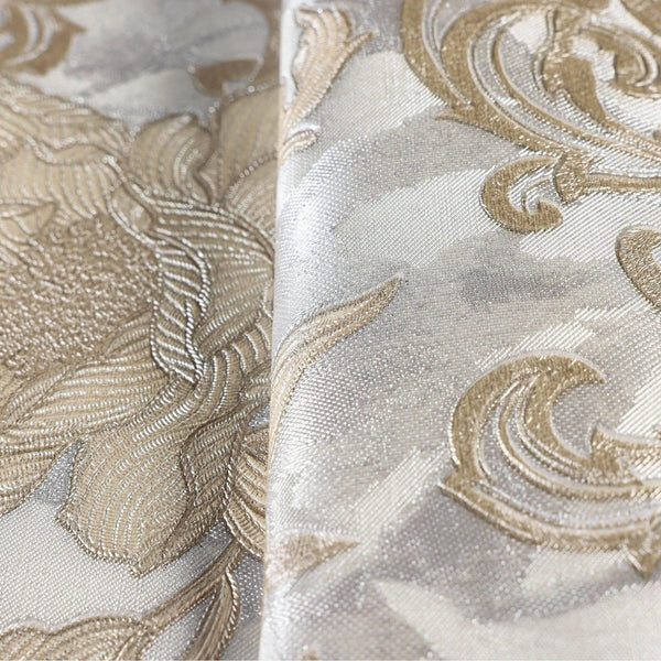 Luxury Gray Floral Damask 3D Embossed Wallpaper, Premium Non-Woven Wall Covering, 41.7"W x 398"H, Washable Removable for Livi