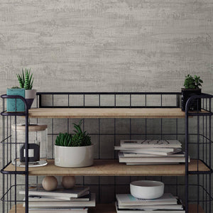 Luxury Gray Abstract Distressed 3D Embossed Wallpaper, Coastal Non-Woven Wall Covering, 41.7"W x 614"H, Washable Removable fo
