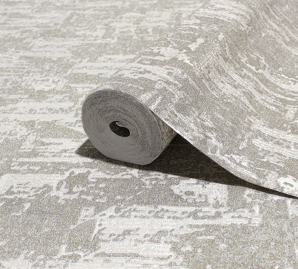 Luxury Gray Distressed Embossed 3D Embossed Wallpaper, Farmhouse Non-Woven Wall Covering, 41.7"W x 614"H, Washable Removable 