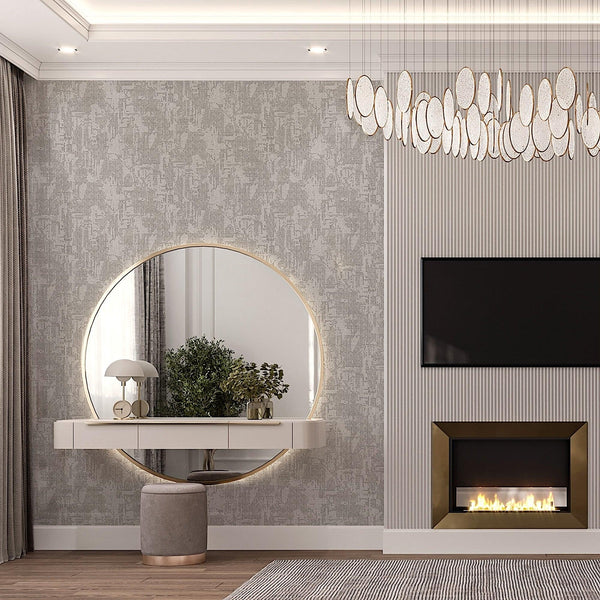 Luxury Gray Distressed Embossed 3D Embossed Wallpaper, Farmhouse Non-Woven Wall Covering, 41.7"W x 614"H, Washable Removable 