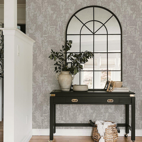 Luxury Gray Distressed Embossed 3D Embossed Wallpaper, Farmhouse Non-Woven Wall Covering, 41.7"W x 614"H, Washable Removable 