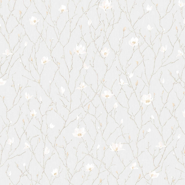 Luxury Gray Floral Chinoiserie Wallpaper, Mediterranean Non-Woven Wall Covering, 41.7"W x 398"H, Washable Removable for Livin