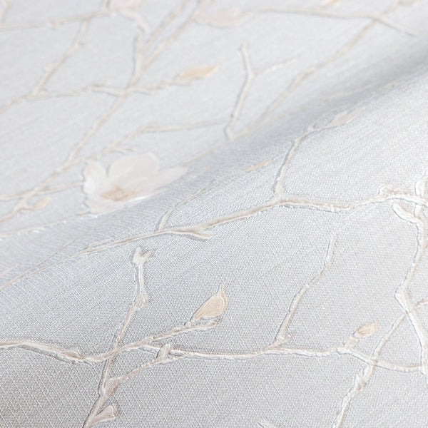 Luxury Gray Floral Chinoiserie Wallpaper, Mediterranean Non-Woven Wall Covering, 41.7"W x 398"H, Washable Removable for Livin