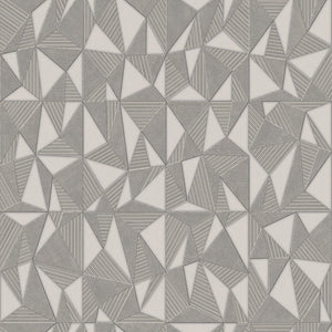Luxury Gray Geometric Abstract 3D Embossed Wallpaper, Industrial Non-Woven Wall Covering, 41.7"W x 614"H, Washable Removable 