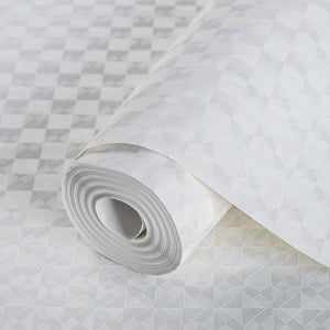 Luxury Gray Checkered Geometric 3D Embossed Wallpaper, Premium Non-Woven Wall Covering, 41.7"W x 614"H, Washable Removable fo