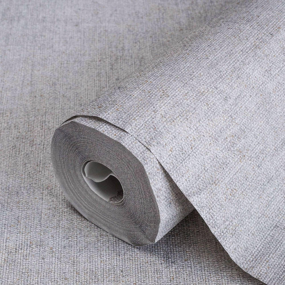 Luxury Gray Fabric Textured Wallpaper, Premium Non-Woven Wall Covering, 41.7"W x 398"H, Washable Removable for Living Room Be