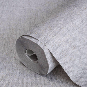 Luxury Gray Fabric Textured Wallpaper, Premium Non-Woven Wall Covering, 41.7"W x 398"H, Washable Removable for Living Room Be