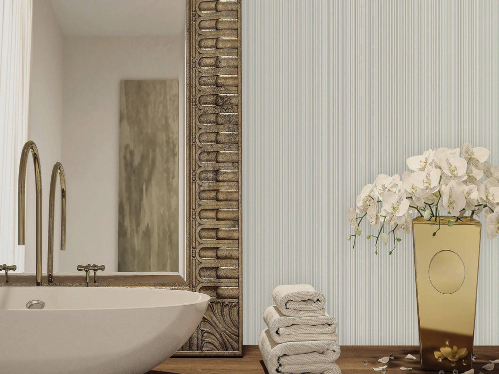 Luxury Gray Fabric Striped 3D Embossed Wallpaper, Coastal Non-Woven Wall Covering, 41.7"W x 614"H, Washable Removable for Liv