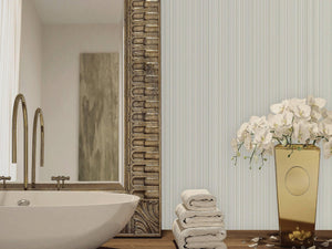 Luxury Gray Fabric Striped 3D Embossed Wallpaper, Coastal Non-Woven Wall Covering, 41.7"W x 614"H, Washable Removable for Liv