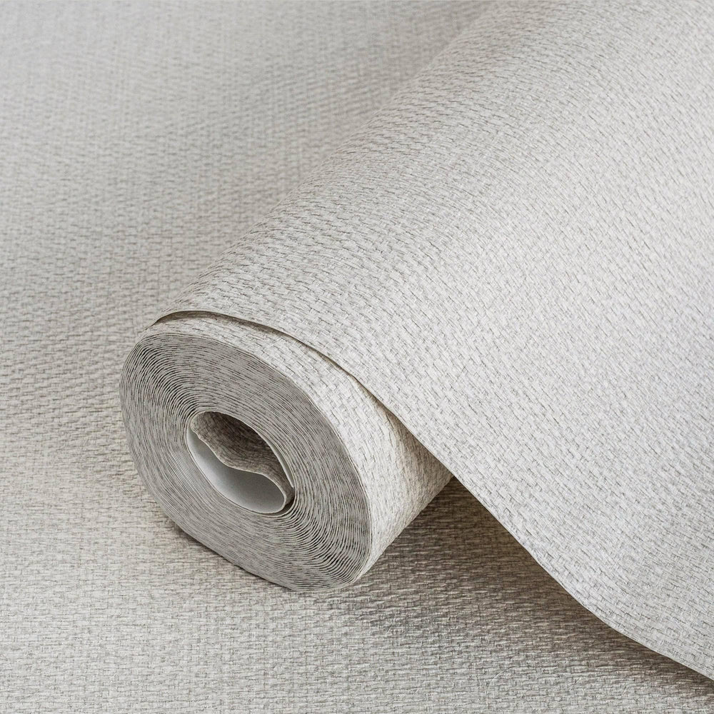 Luxury Gray Fabric Textured Wallpaper, Farmhouse Non-Woven Wall Covering, 41.7"W x 398"H, Washable Removable for Living Room 