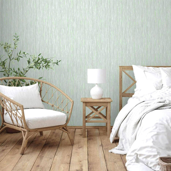 Luxury Green Striped Stripe 3D Embossed Wallpaper, Boho Non-Woven Wall Covering, 41.7"W x 614"H, Washable Removable for Livin