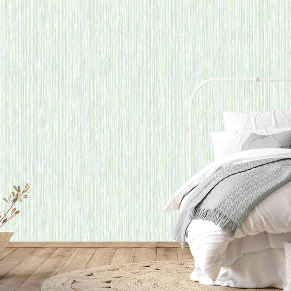 Luxury Green Striped Stripe 3D Embossed Wallpaper, Boho Non-Woven Wall Covering, 41.7"W x 614"H, Washable Removable for Livin