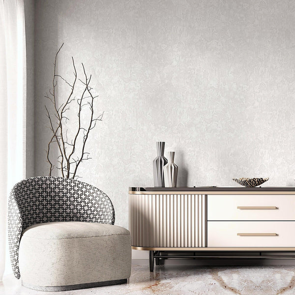 Luxury Gray Abstract Textured Wallpaper, Minimalist Non-Woven Wall Covering, 41.7"W x 614"H, Washable Removable for Living Ro