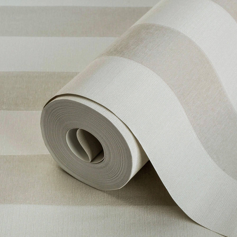 Luxury Neutral Striped Stripe Textured Wallpaper, Scandinavian Non-Woven Wall Covering, 41.7"W x 614"H, Washable Removable fo