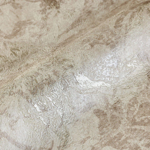 Luxury Beige Damask Abstract Textured Wallpaper, Premium Non-Woven Wall Covering, 41.7"W x 398"H, Washable Removable for Livi