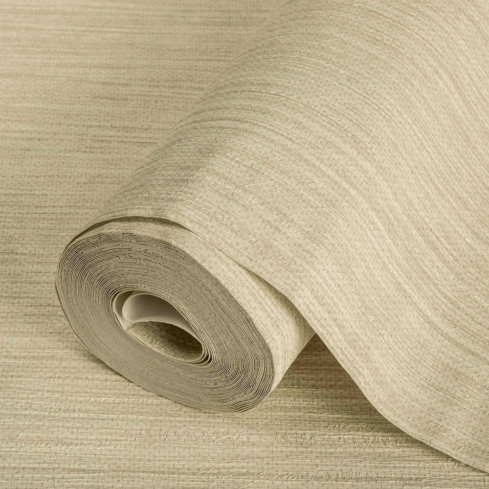 Luxury Cream Striped Stripe Textured Wallpaper, Glam Non-Woven Wall Covering, 41.7"W x 614"H, Washable Removable for Living R