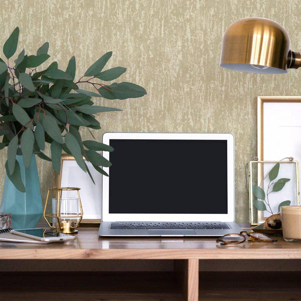 Luxury Yellow Abstract Embossed 3D Embossed Wallpaper, Minimalist Non-Woven Wall Covering, 41.7"W x 398"H, Washable Removable