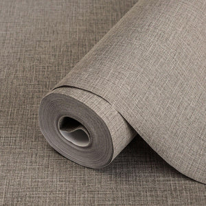 Luxury Brown Fabric Textured Wallpaper, Contemporary Non-Woven Wall Covering, 41.7"W x 614"H, Washable Removable for Living R