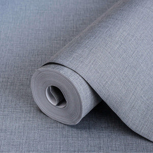 Luxury Gray Fabric Textured Wallpaper, Scandinavian Non-Woven Wall Covering, 41.7"W x 614"H, Washable Removable for Living Ro