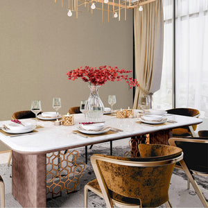 Luxury Brown Fabric Textured Wallpaper, Contemporary Non-Woven Wall Covering, 41.7"W x 614"H, Washable Removable for Living R