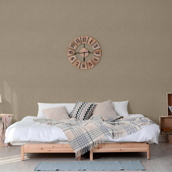 Luxury Brown Fabric Textured Wallpaper, Contemporary Non-Woven Wall Covering, 41.7"W x 614"H, Washable Removable for Living R