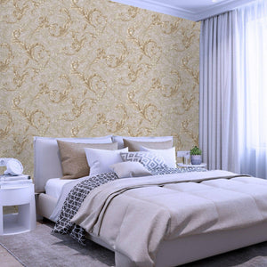 Luxury Beige Striped Textured Wallpaper, Premium Non-Woven Wall Covering, 41.7"W x 398"H, Washable Removable for Living Room 