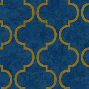Luxury Blue Trellis Textured Wallpaper, Boho Non-Woven Wall Covering, 41.7"W x 398"H, Washable Removable for Living Room Bedr
