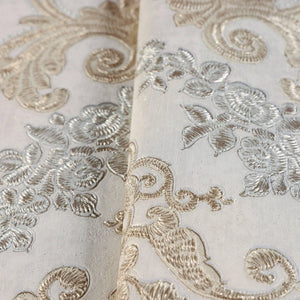 Luxury Beige Damask Textured 3D Embossed Wallpaper, Victorian Non-Woven Wall Covering, 41.7"W x 398"H, Washable Removable for