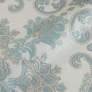 Luxury Beige Damask Textured 3D Embossed Wallpaper, Boho Non-Woven Wall Covering, 41.7"W x 398"H, Washable Removable for Livi