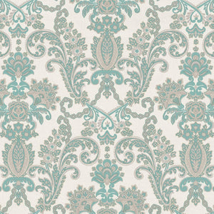 Luxury Beige Damask Textured 3D Embossed Wallpaper, Boho Non-Woven Wall Covering, 41.7"W x 398"H, Washable Removable for Livi