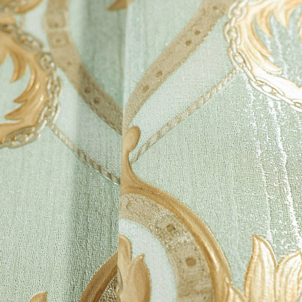 Luxury Gold Damask Embossed 3D Embossed Wallpaper, Coastal Non-Woven Wall Covering, 41.7"W x 398"H, Washable Removable for Li
