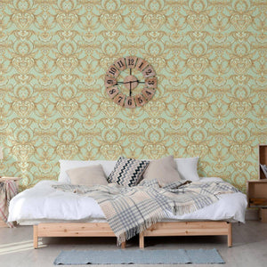 Luxury Gold Damask Embossed 3D Embossed Wallpaper, Coastal Non-Woven Wall Covering, 41.7"W x 398"H, Washable Removable for Li