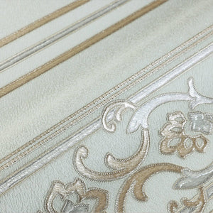 Luxury Blue Striped Stripe 3D Embossed Wallpaper, Traditional Non-Woven Wall Covering, 41.7"W x 398"H, Washable Removable for