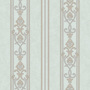 Luxury Blue Striped Stripe 3D Embossed Wallpaper, Traditional Non-Woven Wall Covering, 41.7"W x 398"H, Washable Removable for
