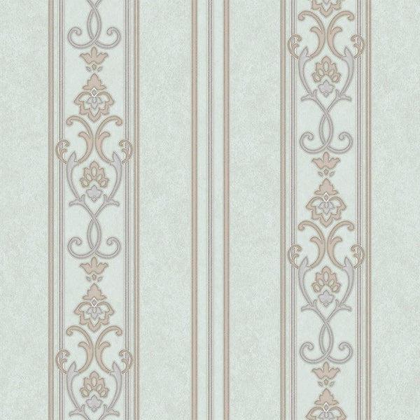 Luxury Blue Striped Stripe 3D Embossed Wallpaper, Traditional Non-Woven Wall Covering, 41.7"W x 398"H, Washable Removable for