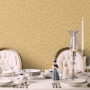 Luxury Gold Textured Embossed 3D Embossed Wallpaper, Premium Non-Woven Wall Covering, 41.7"W x 398"H, Washable Removable for 