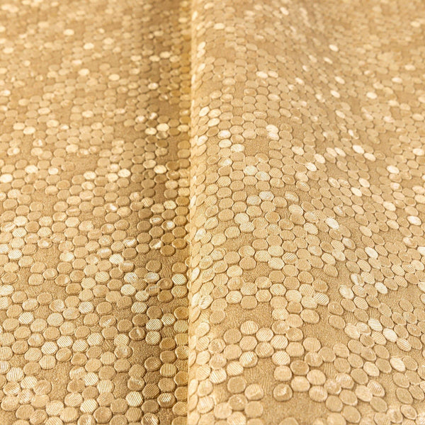 Luxury Gold Textured Embossed 3D Embossed Wallpaper, Premium Non-Woven Wall Covering, 41.7"W x 398"H, Washable Removable for 