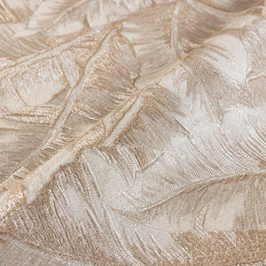 Luxury Beige Leaves Tropical Wallpaper, Boho Non-Woven Wall Covering, 41.7"W x 614"H, Washable Removable for Living Room Bedr