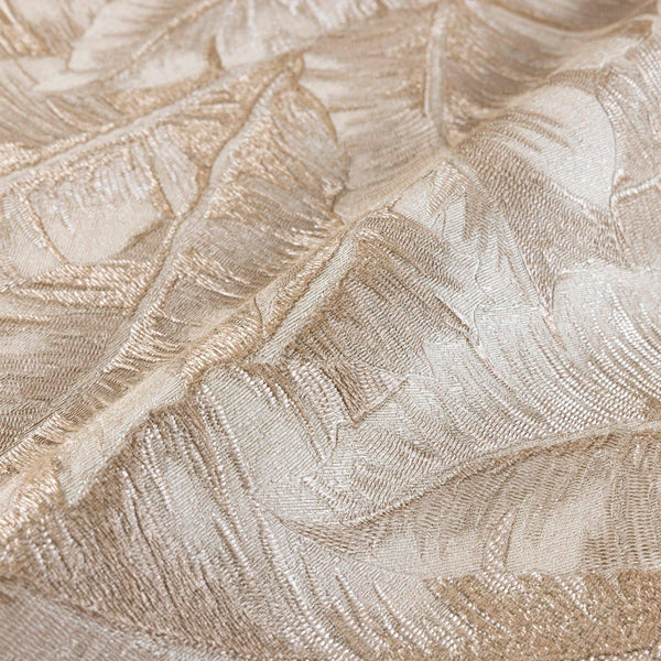 Luxury Beige Leaves Tropical Wallpaper, Boho Non-Woven Wall Covering, 41.7"W x 614"H, Washable Removable for Living Room Bedr