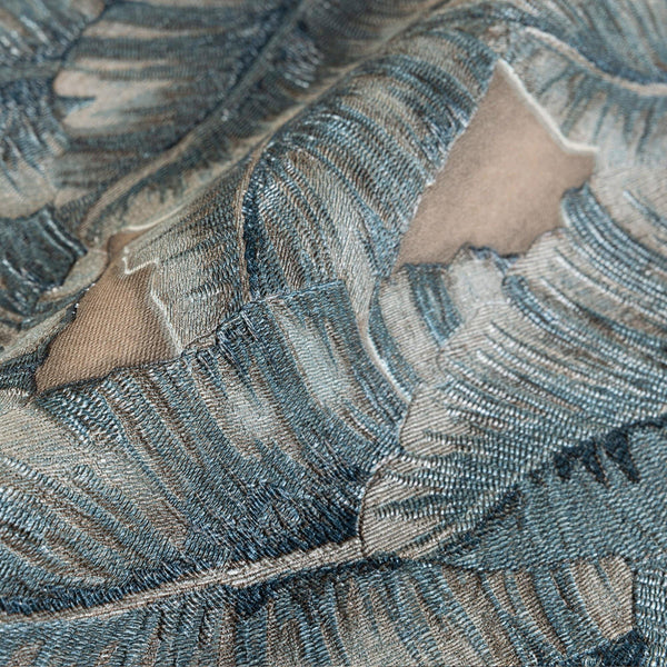 Luxury Blue Leaves Tropical Wallpaper, Coastal Non-Woven Wall Covering, 41.7"W x 614"H, Washable Removable for Living Room Be