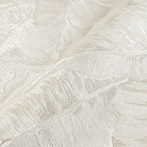 Luxury Cream Leaves Tropical Wallpaper, Contemporary Non-Woven Wall Covering, 41.7"W x 614"H, Washable Removable for Living R